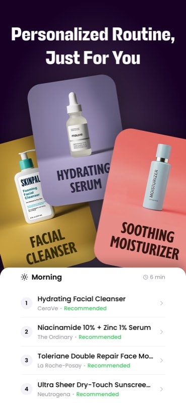 Get AI-generated skincare routine - personalized product recommendations based on your unique skin profile