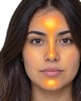 Oil heatmap from the SkinPal app